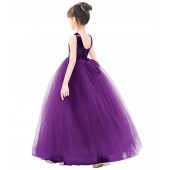 Purple Vintage Corset Flower Girl Dress Tutu Dress 205