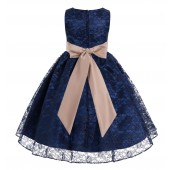 navy and rose gold dress
